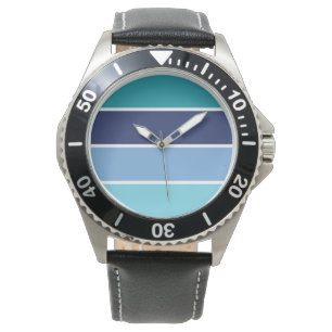 Blauwe strepen horloge