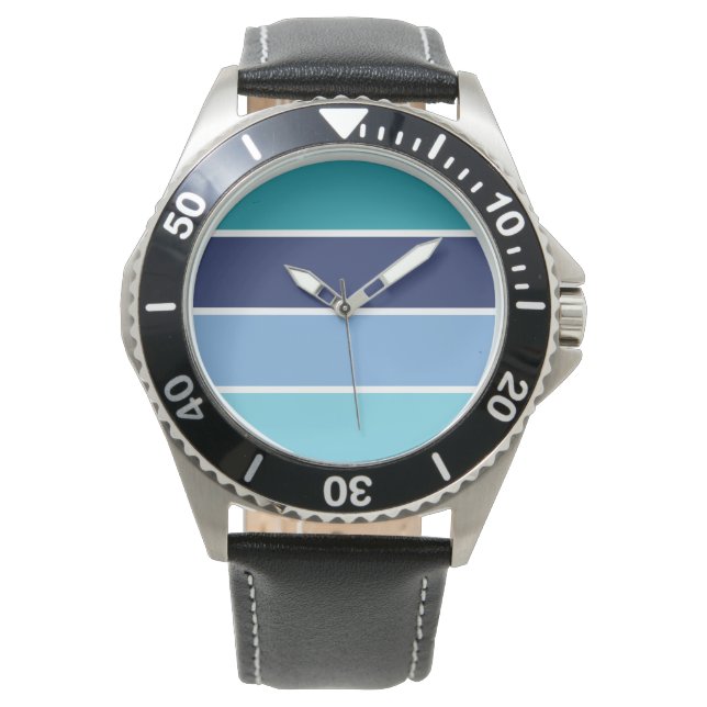 Blauwe strepen horloge (Voorkant)