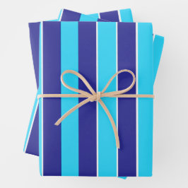 Blauwe strepen inpakpapier vel