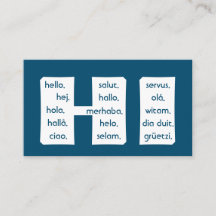 Blauwe strepen internationale talen hallo