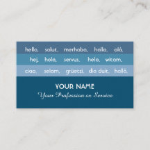 Blauwe strepen internationale talen hallo