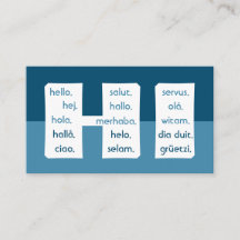 Blauwe strepen internationale talen hallo zaken