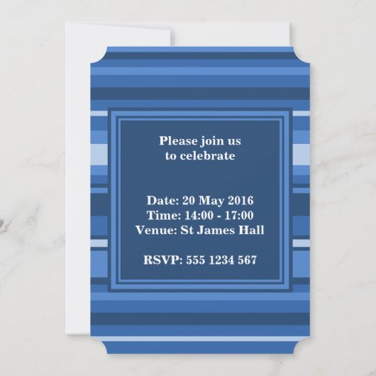 Blauwe strepen kaart (Achterkant)