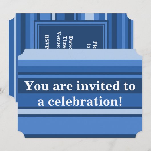 Blauwe strepen kaart (Voorkant / Achterkant)