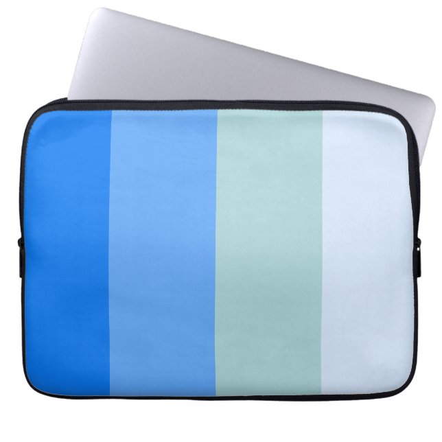 Blauwe strepen laptop sleeve (Voorkant)
