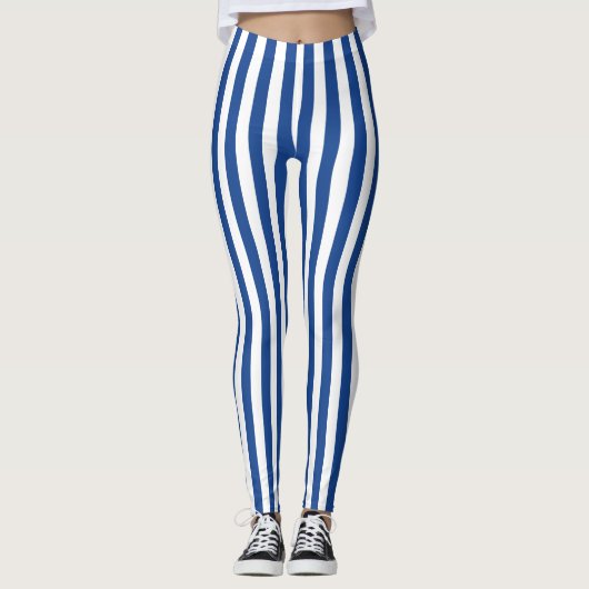 Blauwe strepen leggings (Voorkant)
