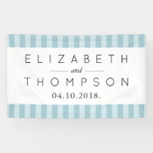 Blauwe Strepen, Lijnen, Gestreept Patroon, Huwelij Spandoek (Horizontaal)