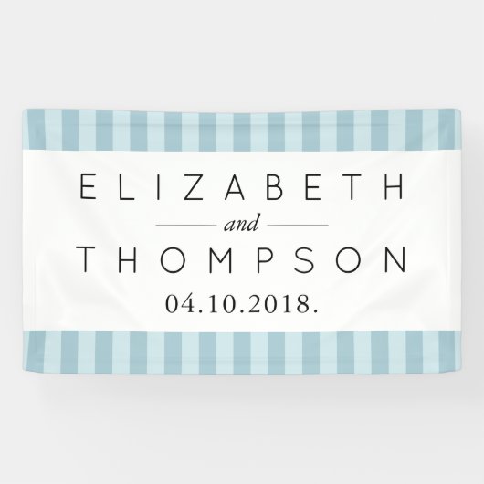 Blauwe Strepen, Lijnen, Gestreept Patroon, Huwelij Spandoek (Horizontaal)