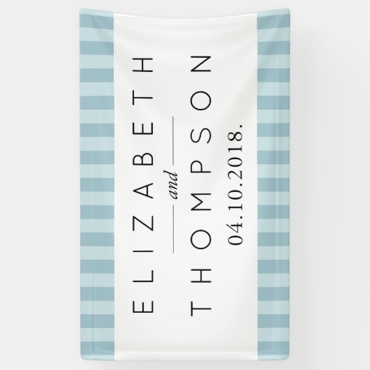 Blauwe Strepen, Lijnen, Gestreept Patroon, Huwelij Spandoek (Verticaal)