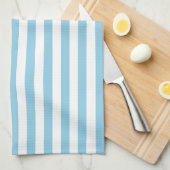 Blauwe strepen, lijnen, streeppatroon, Jouw naam Theedoek (Quarter Fold)