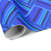 Blauwe strepen met diagonaal geweven patroon cadeaupapier (Rol Hoek)