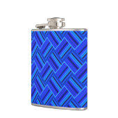 Blauwe strepen met diagonaal geweven patroon heupfles (Links)