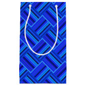 Blauwe strepen met diagonaal geweven patroon klein cadeauzakje (Voorkant)