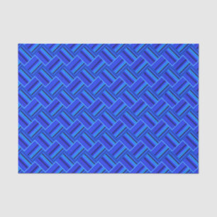 Blauwe strepen met diagonaal geweven patroon tissuepapier