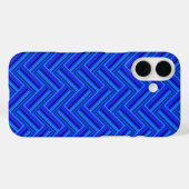 Blauwe strepen met dubbel weef Case-Mate iPhone case (Achterkant (horizontaal))