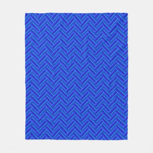 Blauwe strepen met dubbel weef fleece deken (Voorkant)