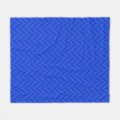 Blauwe strepen met dubbel weef fleece deken (Voorkant (Horizontaal))