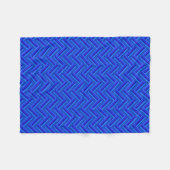 Blauwe strepen met dubbel weef fleece deken (Voorkant (Horizontaal))
