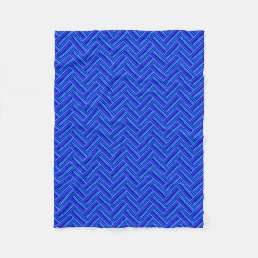 Blauwe strepen met dubbel weef fleece deken (Voorkant)