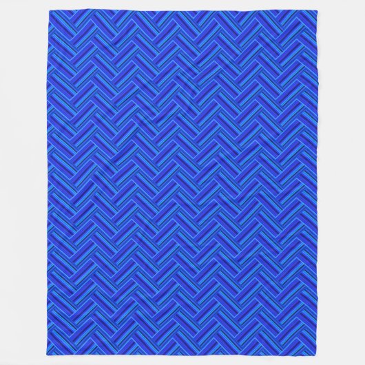 Blauwe strepen met dubbel weef fleece deken (Voorkant)