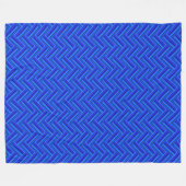Blauwe strepen met dubbel weef fleece deken (Voorkant (Horizontaal))