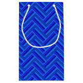 Blauwe strepen met dubbel weef klein cadeauzakje (Achterkant)