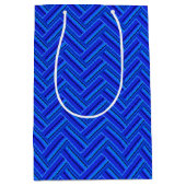 Blauwe strepen met dubbel weef medium cadeauzakje (Voorkant)