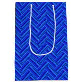 Blauwe strepen met dubbel weef medium cadeauzakje (Achterkant)
