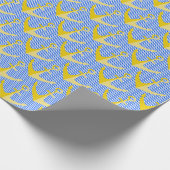 Blauwe strepen met geel ankerwikkelpapier cadeaupapier (Hoek)