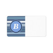 Blauwe strepen met monogram etiket (Voorkant)
