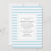 Blauwe strepen. Modern gestreept boy baby shower Kaart (Voorkant)