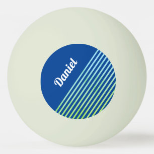 Blauwe Strepen Moderne Geo Naam Winnaar Speler Spo Pingpongbal