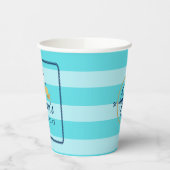 Blauwe strepen nautische verjaardag papieren bekers (Links)