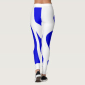 Blauwe strepen op witte peiling leggings (Achterkant)