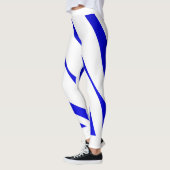 Blauwe strepen op witte peiling leggings (Links)