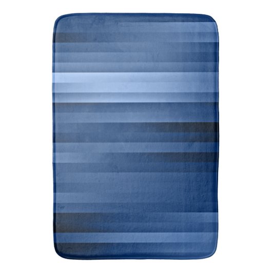 Blauwe strepen Opvallende tinten van blauwe balken Badmat (Voorkant Verticaal)