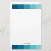Blauwe strepen palet briefpapier (Voorkant / Achterkant)