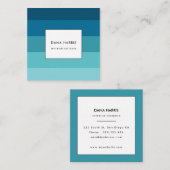 Blauwe strepen palet vierkante visitekaartje (Voorkant / Achterkant)