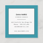 Blauwe strepen palet vierkante visitekaartje (Achterkant)