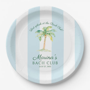 Blauwe Strepen Palm Beach Bach Club Bruidsdouche Papieren Bordje