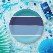 Blauwe strepen papieren bordje (Feest)