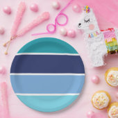 Blauwe strepen papieren bordje (Feest)