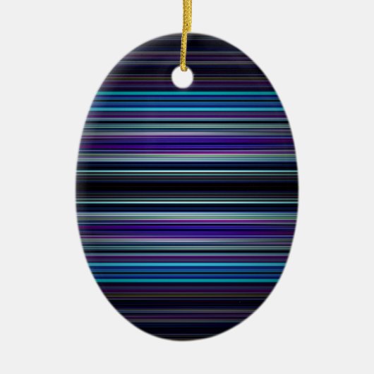 Blauwe strepen patroon keramisch ornament (Voorkant)