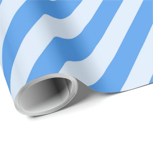 Blauwe strepen Patroon Lijnen Cadeaupapier (Rol Hoek)