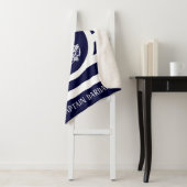 Blauwe strepen patroon met automatische kantelvera sherpa deken (In situ)