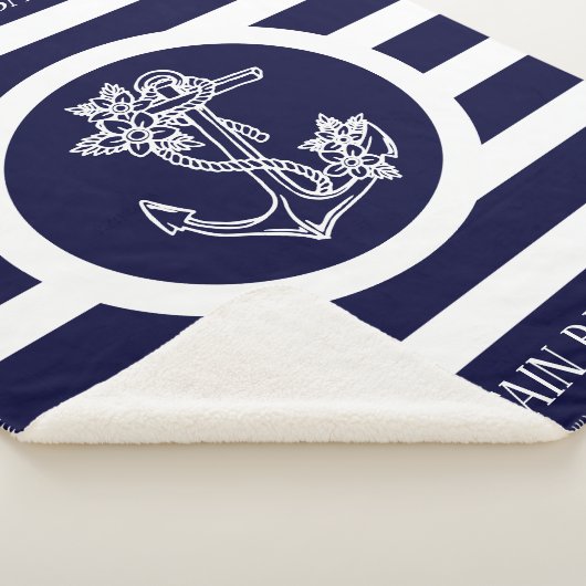 Blauwe strepen patroon met automatische kantelvera sherpa deken (3/4)