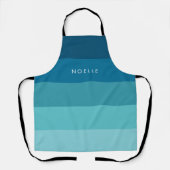 Blauwe strepen patroon schort (Voorkant)