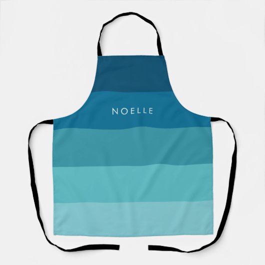 Blauwe strepen patroon schort (Voorkant)