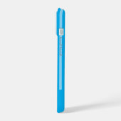 BLAUWE STREPEN PERSOONLIJKE NAAM STIJLVOOL MODERN iPhone 15 CASE (Linkerkant)
