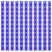 Blauwe strepen rode witte sterren stof (Swatch)